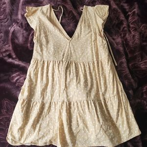 Abercrombie & Fitch Sundress Size MP Yellow and White Polka Dot